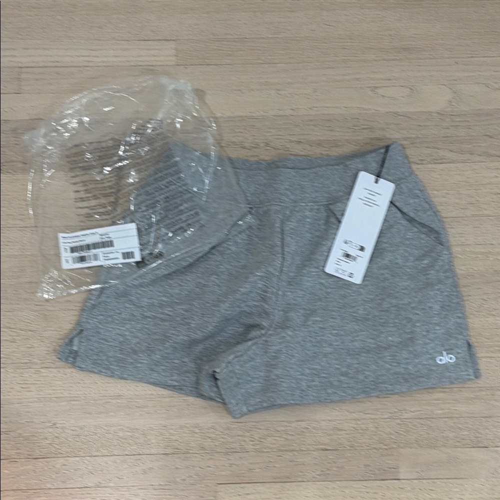 ALO Yoga Gray High-Rise Bike Shorts